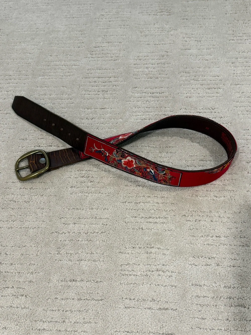 Vintage Lucky Floral Embroidered Women's Belt